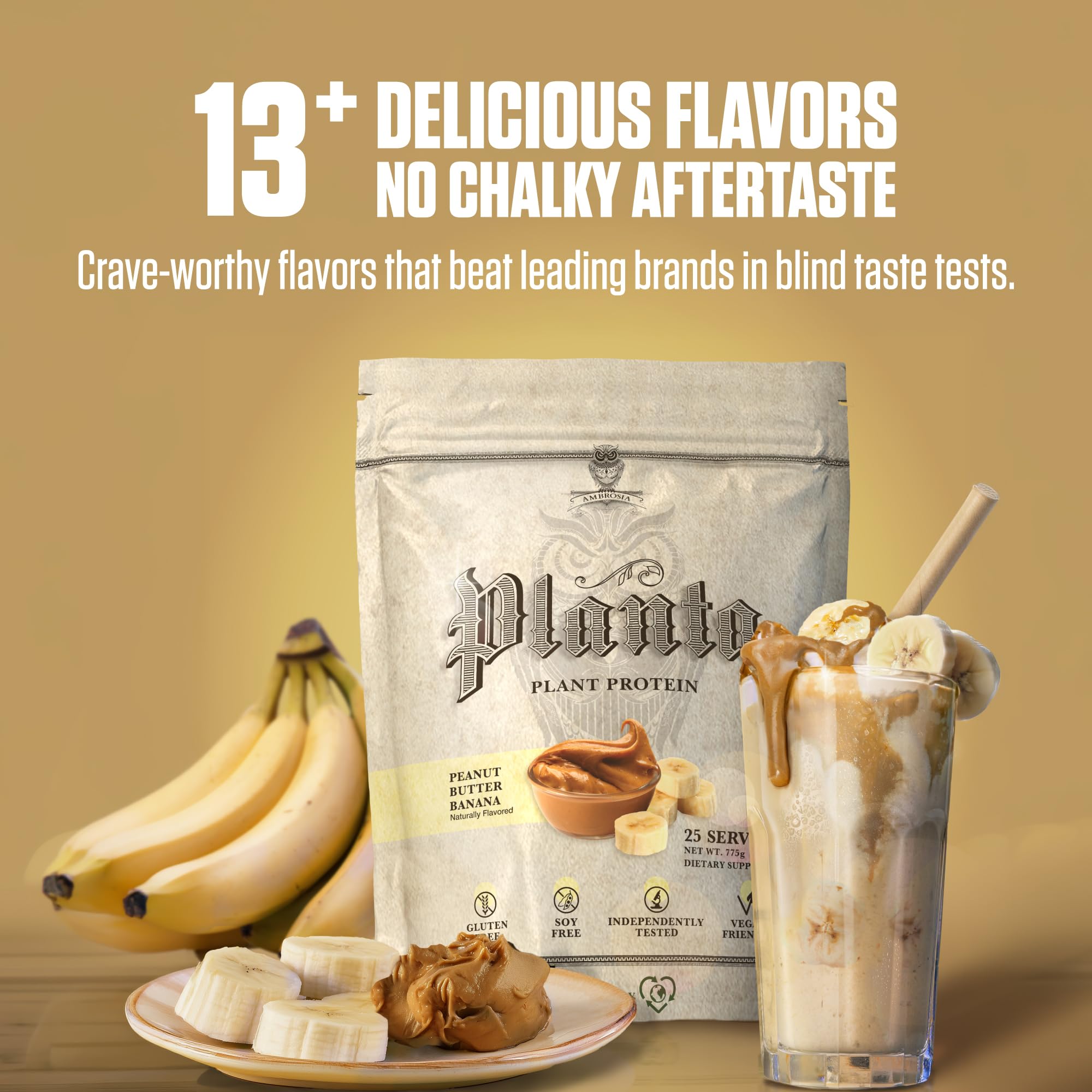Ambrosia porción de Peanut Butter Banana con apetecible cremosidad