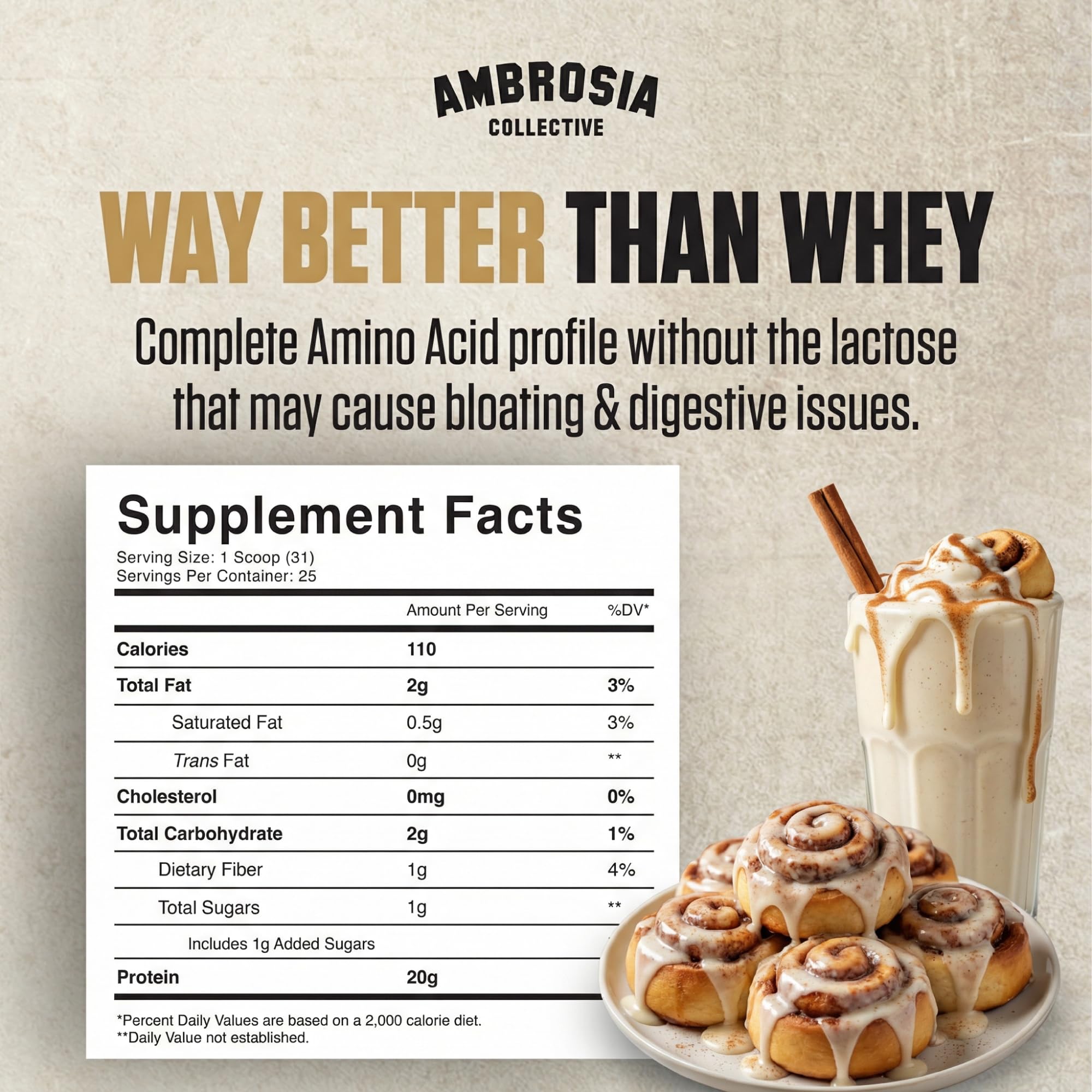 Ambrosia primer plano de textura en polvo, fina y sin grumos para mejor mezcla