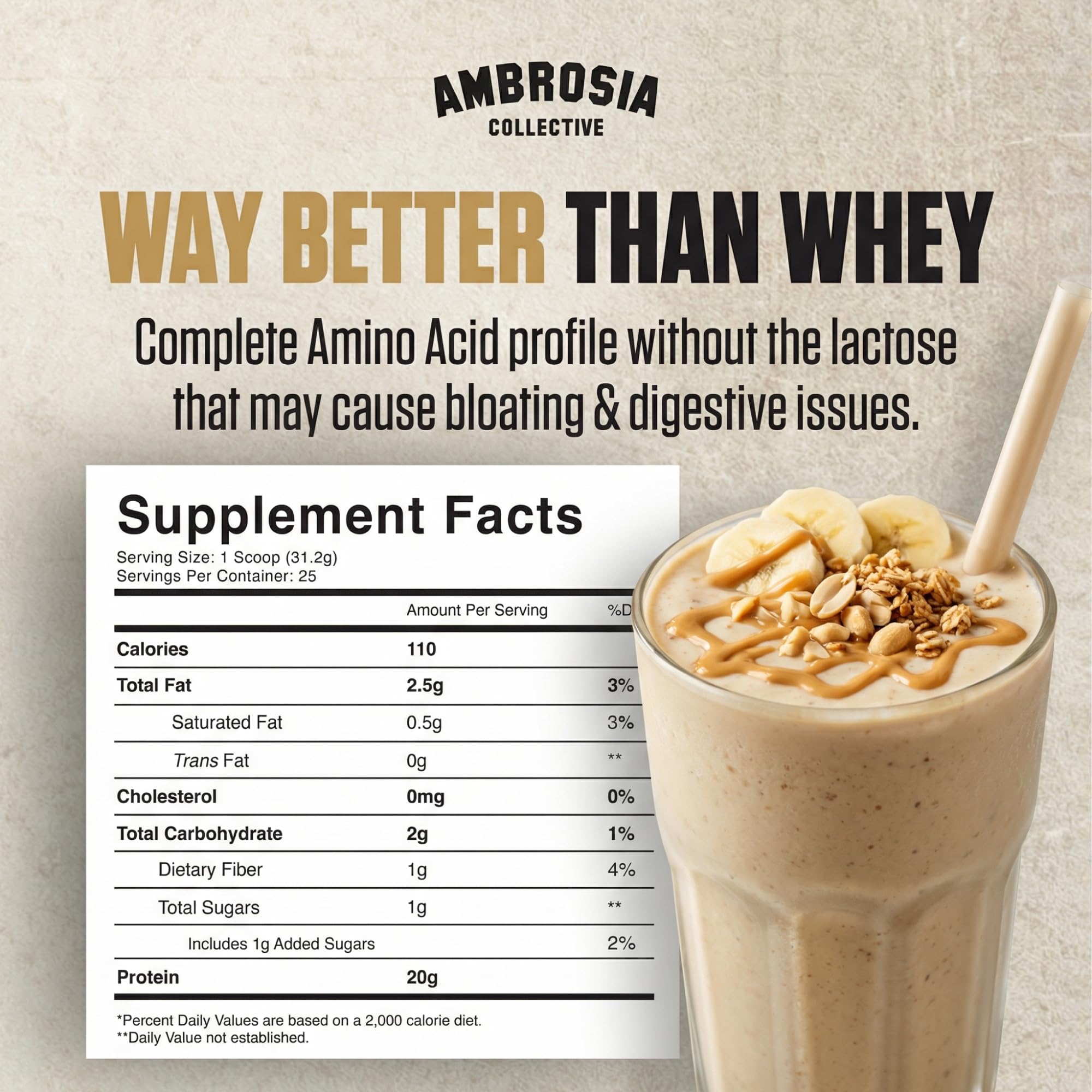 Ambrosia polvo textura fina ideal para mejor mezcla