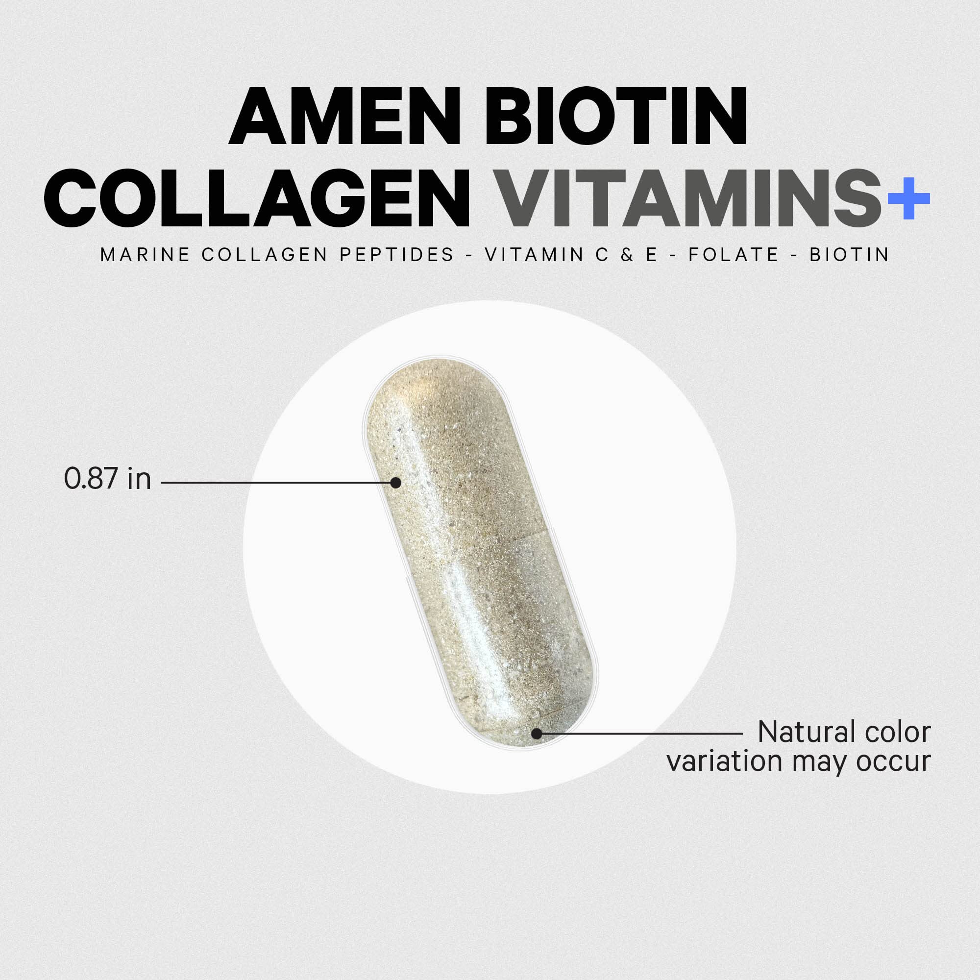 Amen ingredientes en polvo enfatizando mezcla de nutrientes