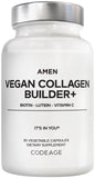 Amen frasco frontal mostrando etiquetas y beneficios veganos