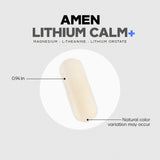Amen empaque lateral mostrando información nutricional y sello cGMP