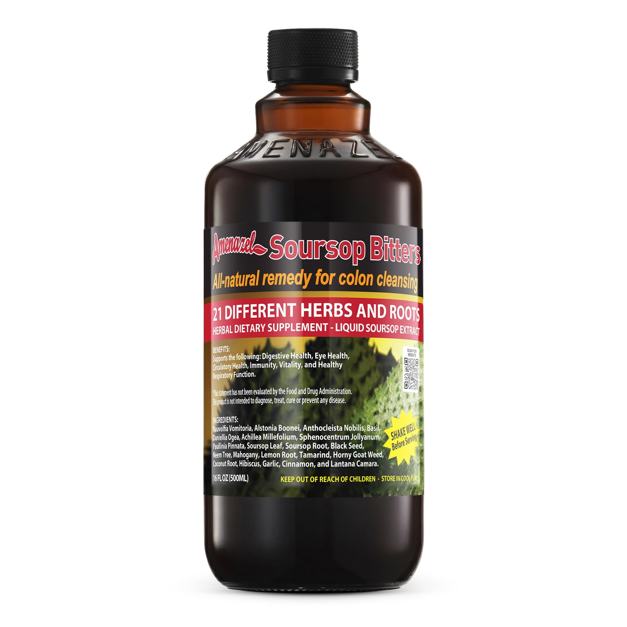 Amenazel frente del frasco mostrando etiqueta clara y volumen 16 fl oz