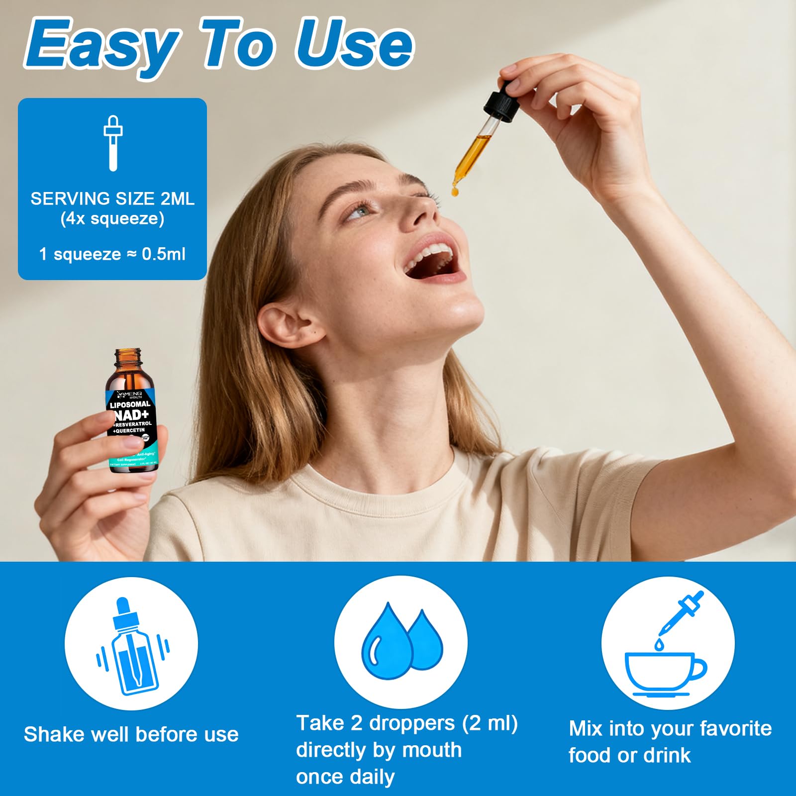 AMENQ hHEALTH empaque con sello cGMP indicando controles de calidad