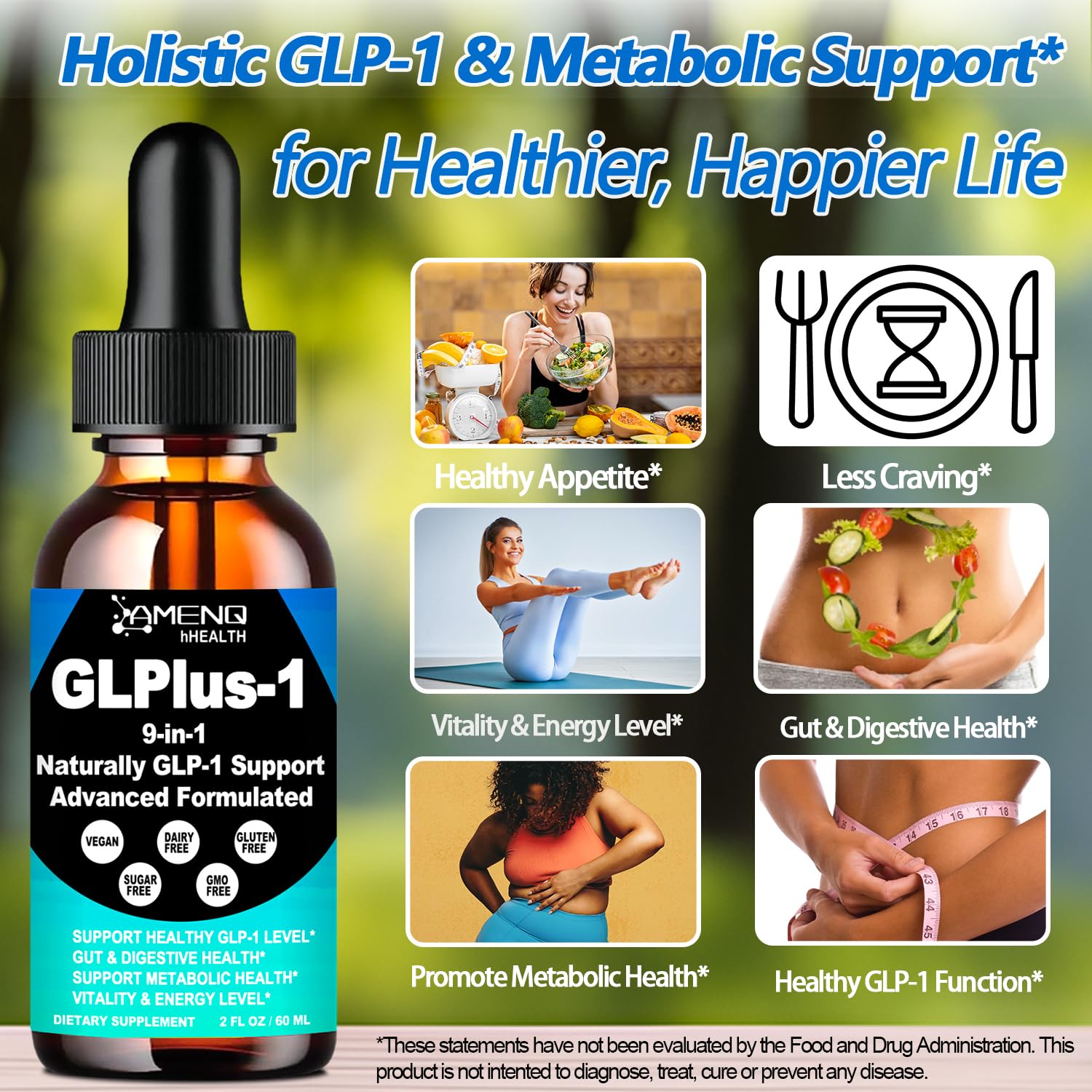 AMENQ hHEALTH gota líquida en primer plano mostrando textura y rápida absorción