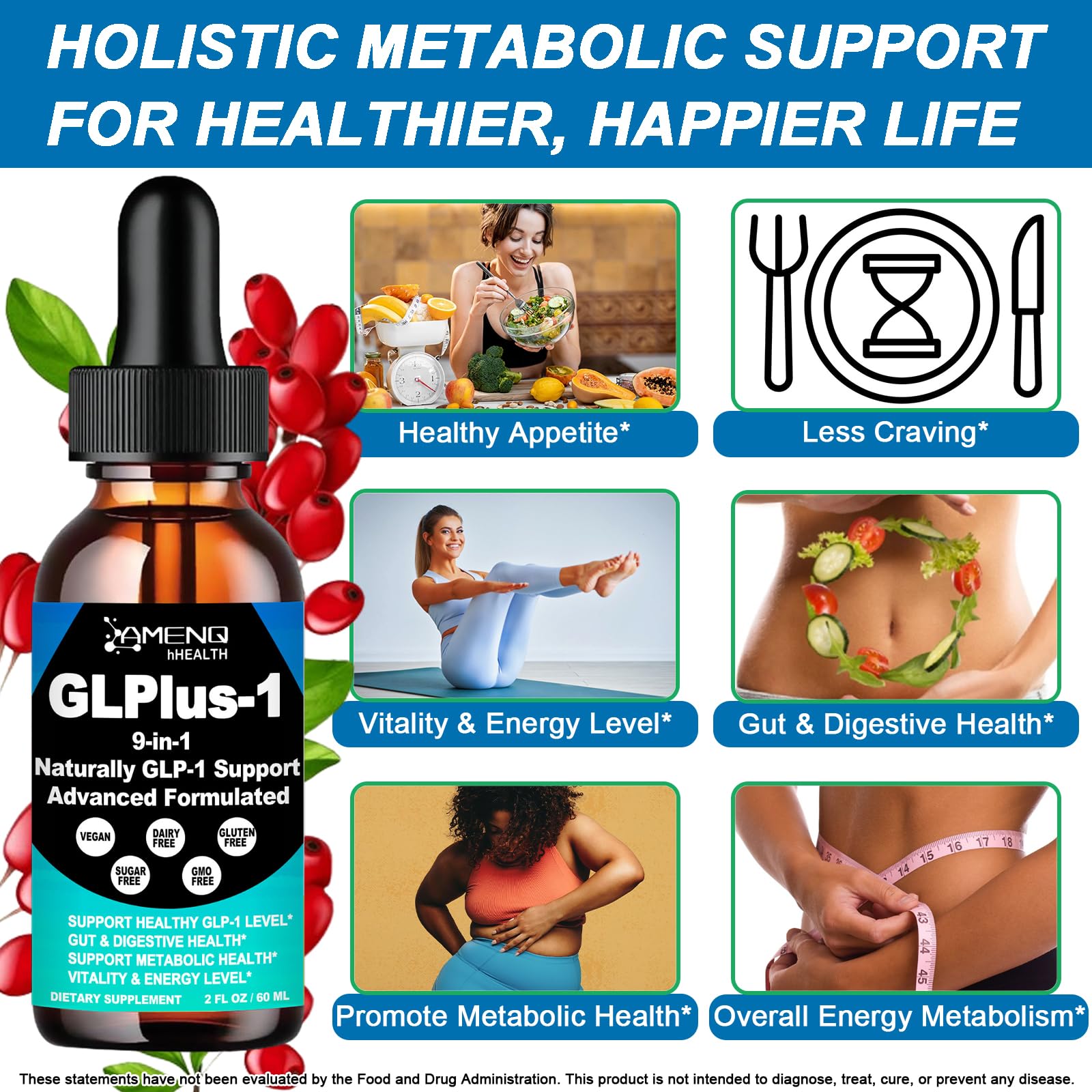 AMENQ hHEALTH etiqueta con lista de ingredientes y pureza