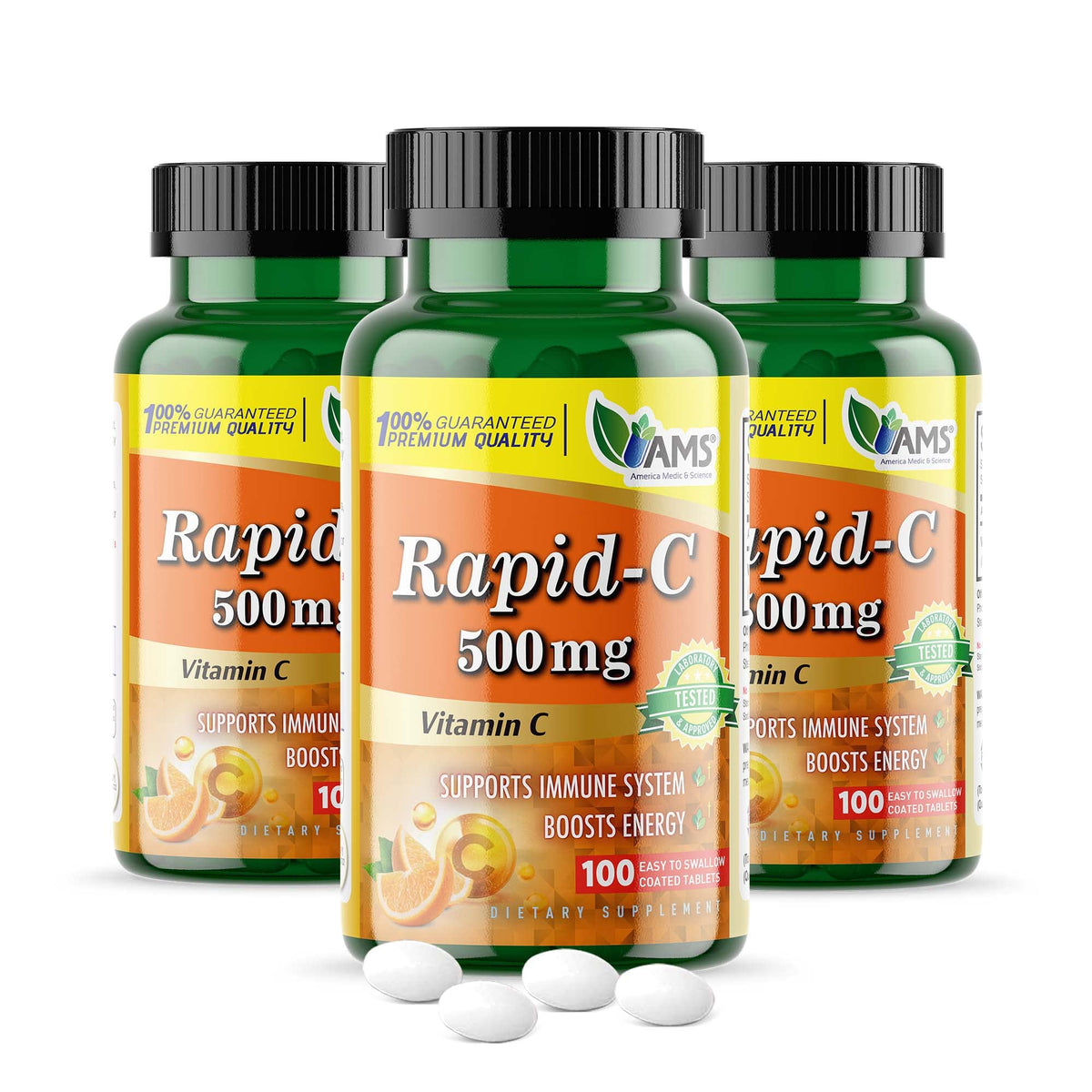 America Medic & Science frascos frontales mostrando pack de 3 para ahorro
