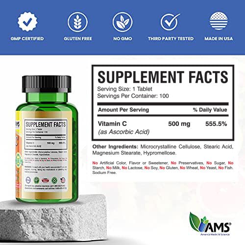 America Medic & Science Rapid-C etiqueta con información nutricional clara y origen no-OGM