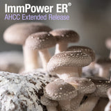 American BioSciences ImmPower ER comparación de tamaño de cápsula junto a moneda para escala