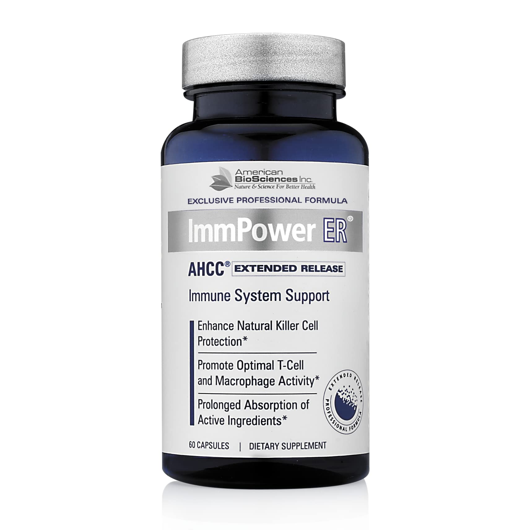 American BioSciences frasco ImmPower ER mostrando etiqueta y beneficios claramente