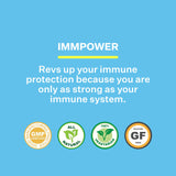 American BioSciences ImmPower etiqueta con información nutricional y dosificación clara