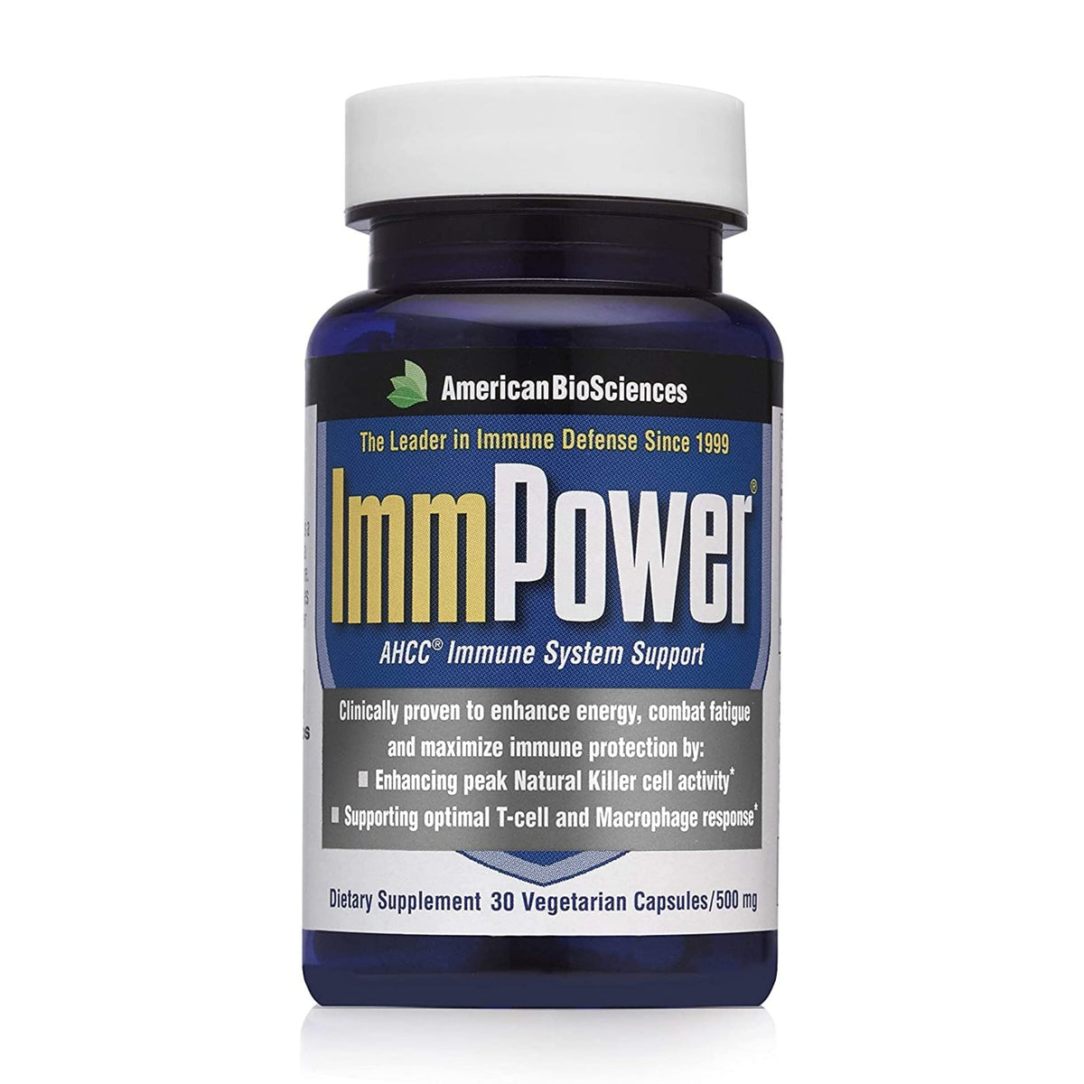 American BioSciences ImmPower frente del envase mostrando diseño y dosis clara