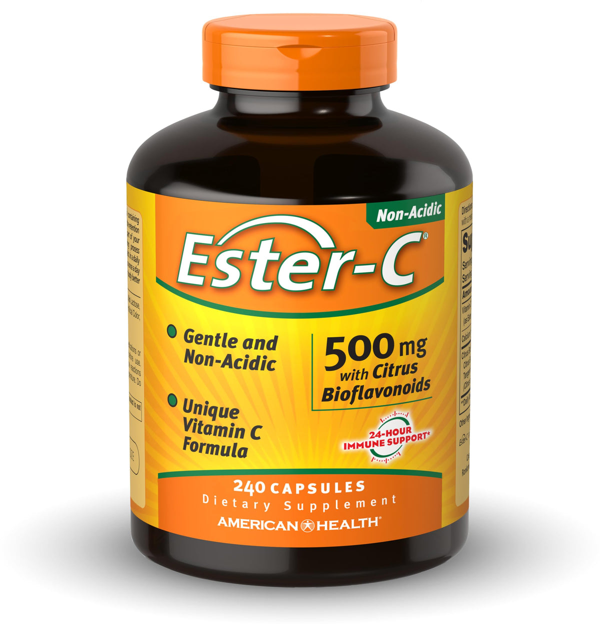 American Health envase frontal mostrando 240 cápsulas y beneficios suaves