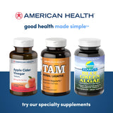 American Health detalle de la etiqueta nutricional y declaraciones como "sin pesticidas"