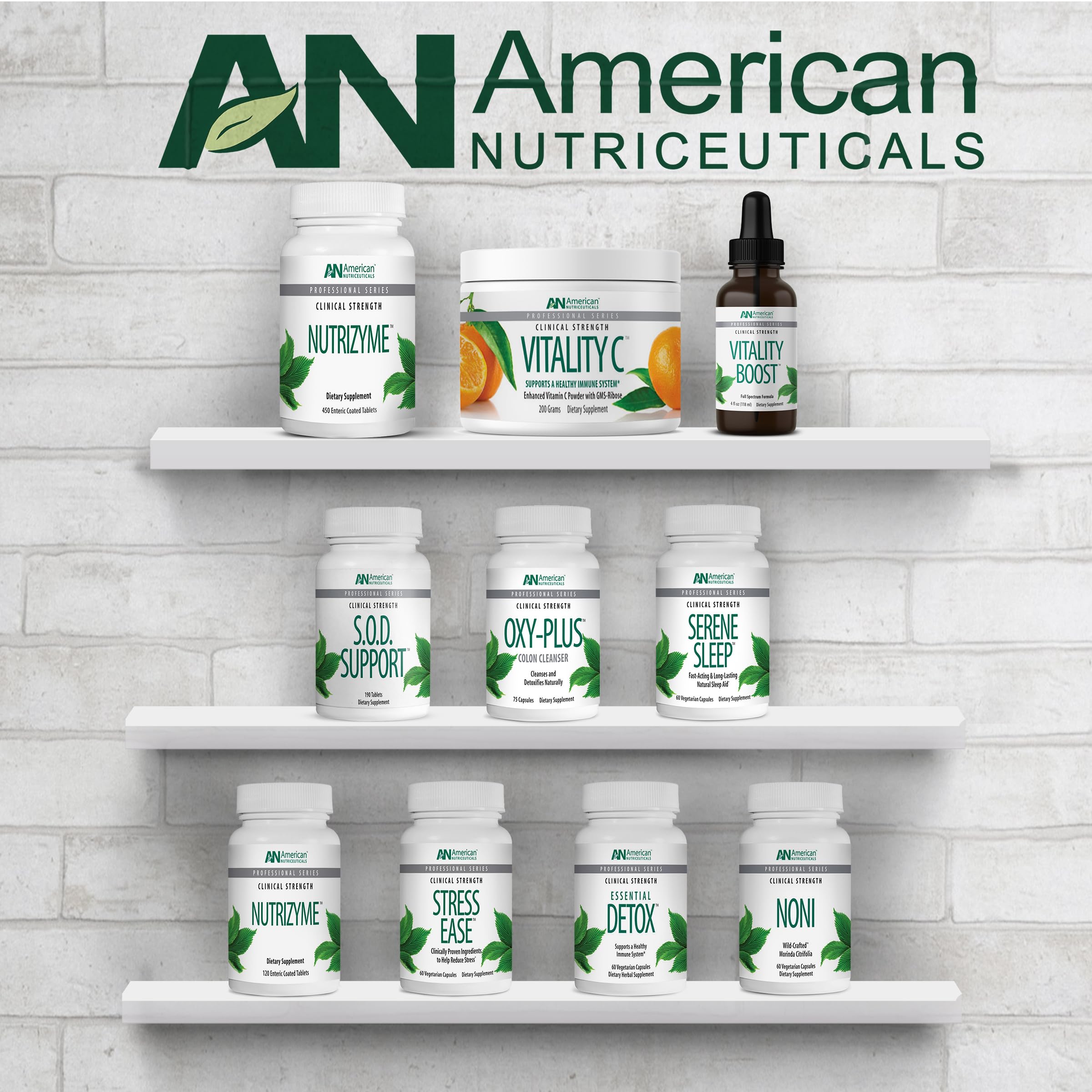 American Nutriceuticals etiqueta con ingredientes limpios y sin aditivos