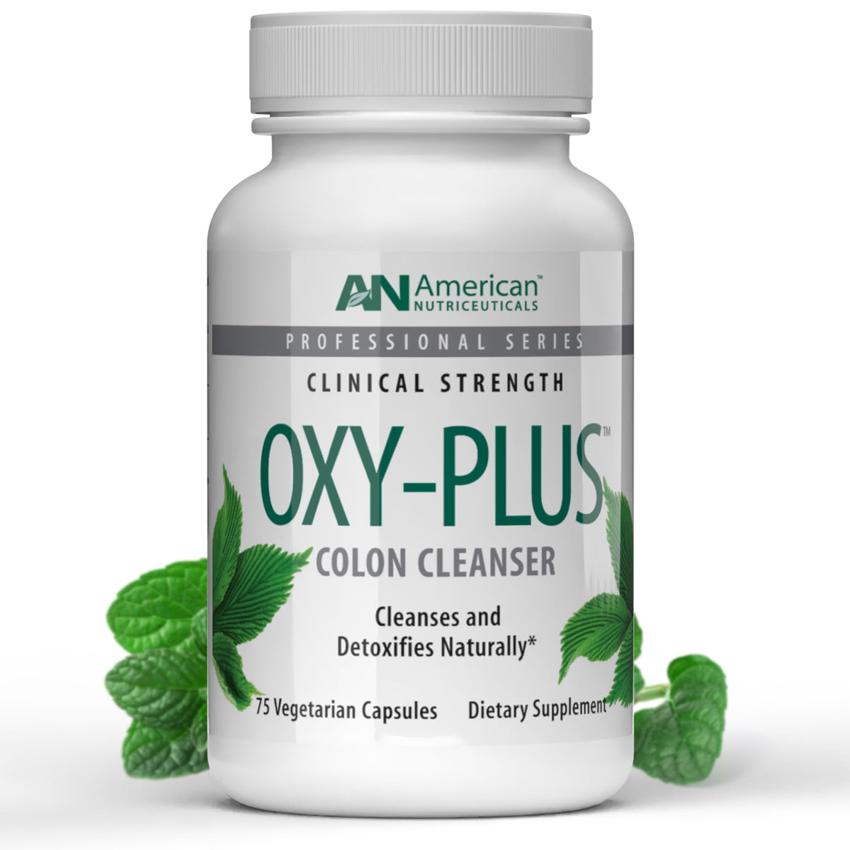 American Nutriceuticals Oxy-Plus frente del envase mostrando dosis y formato, facilita decisión de compra