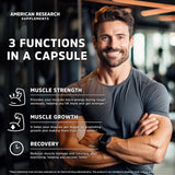 American Research Supplements primer plano de cápsulas veganas que muestran pureza y textura fina