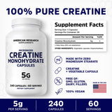 American Research Supplements cuatro cápsulas en mano para facilidad de dosificación portátil