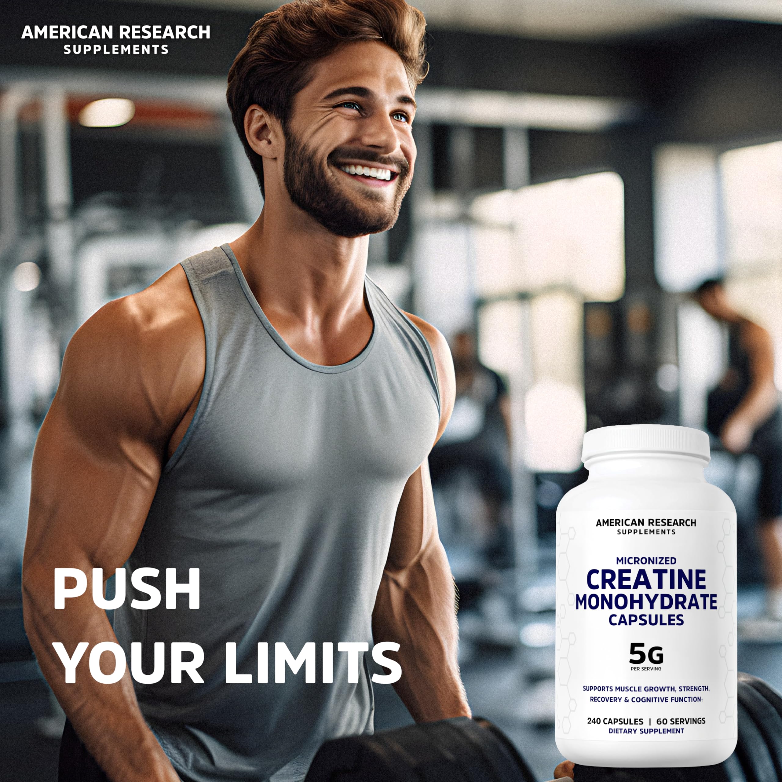 American Research Supplements producto en entorno de estilo de vida activo que inspira constancia