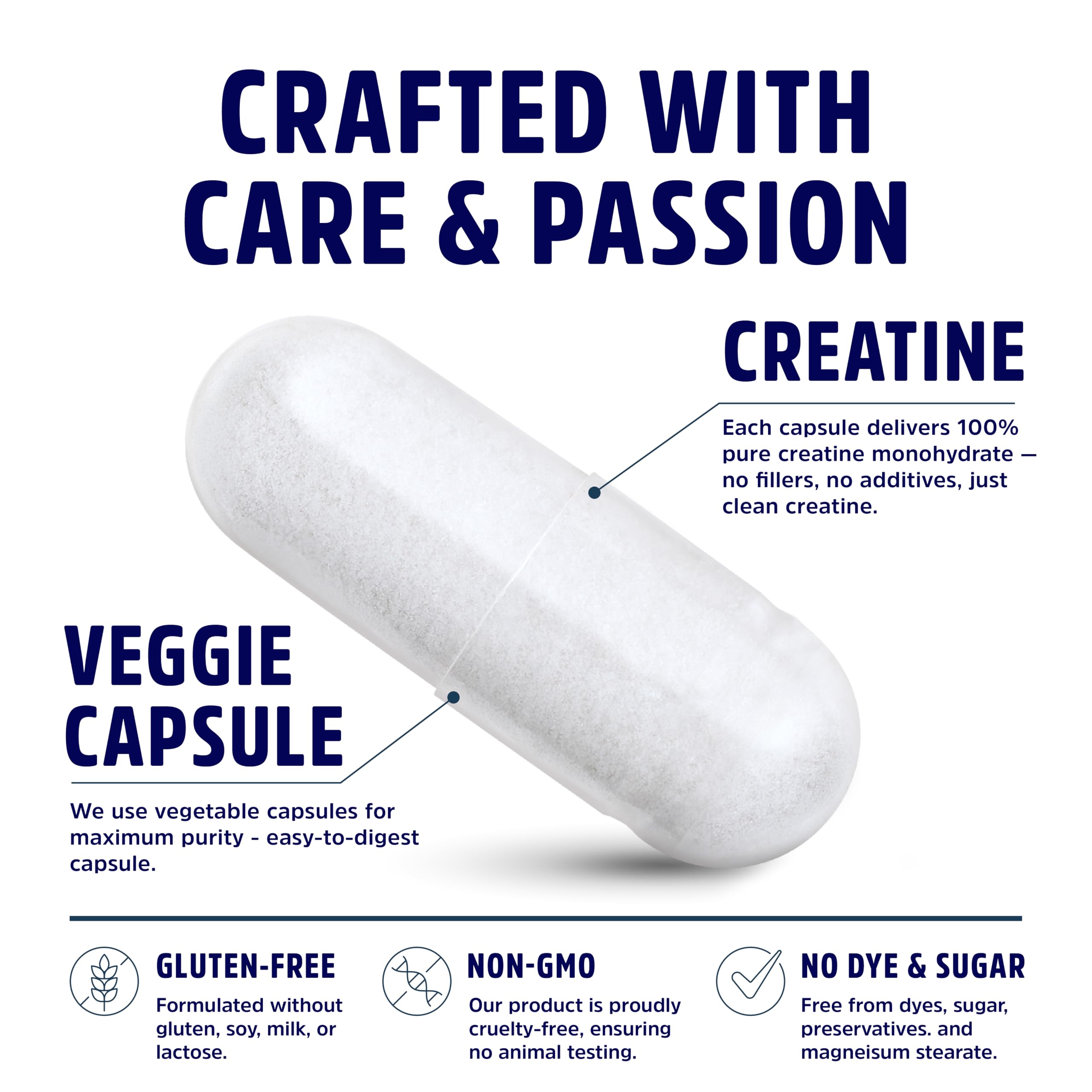 American Research Supplements etiqueta nutricional con datos de 5 g por servicio y garantía cGMP