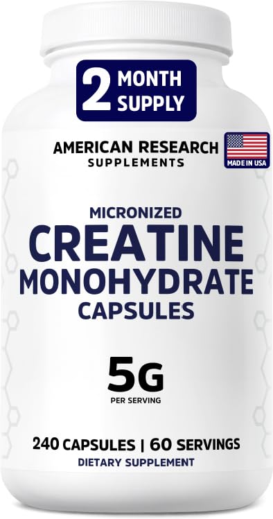 American Research Supplements frasco frontal con información clara y beneficio de conveniencia