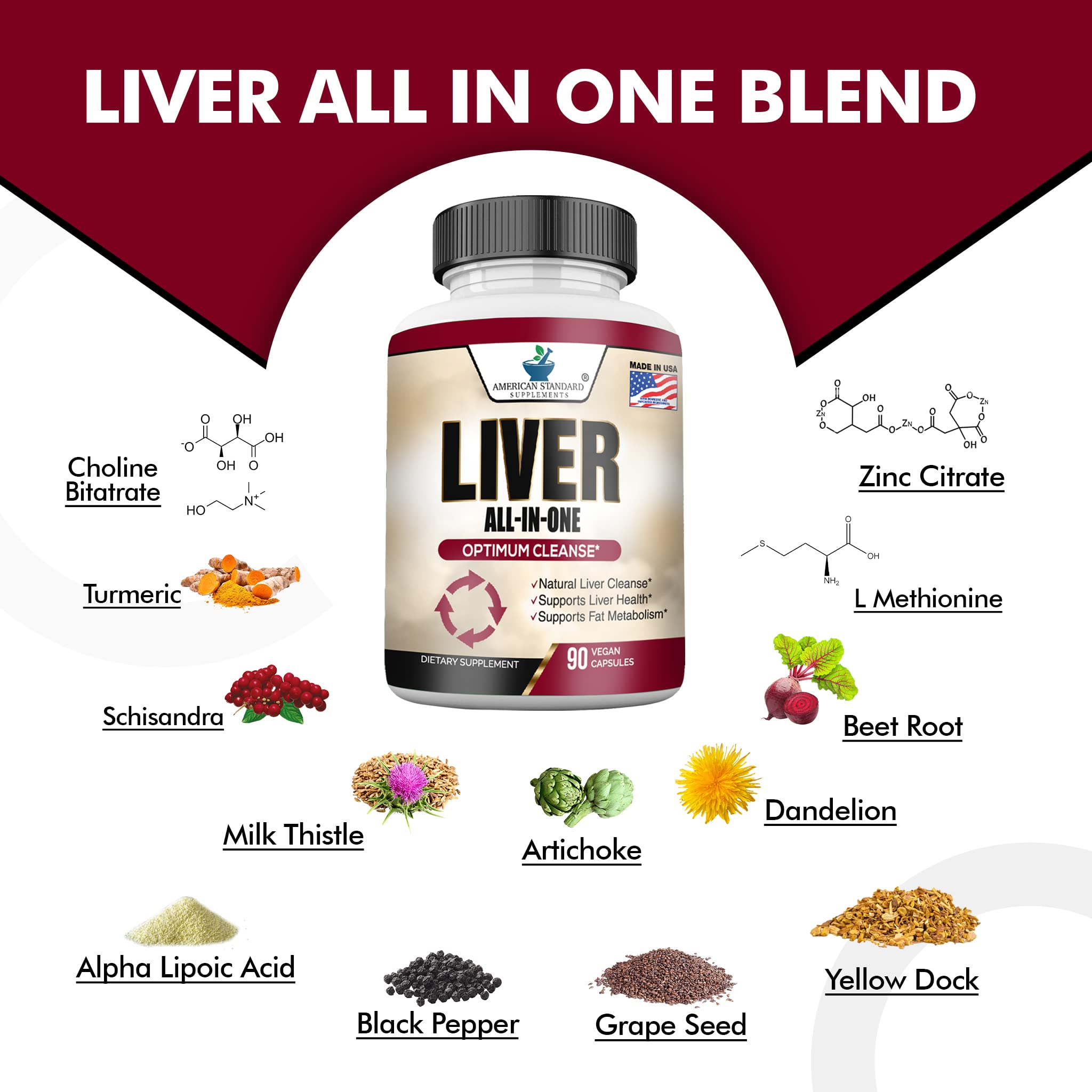 American Standard Supplements ingredientes en polvo resaltando pureza y textura