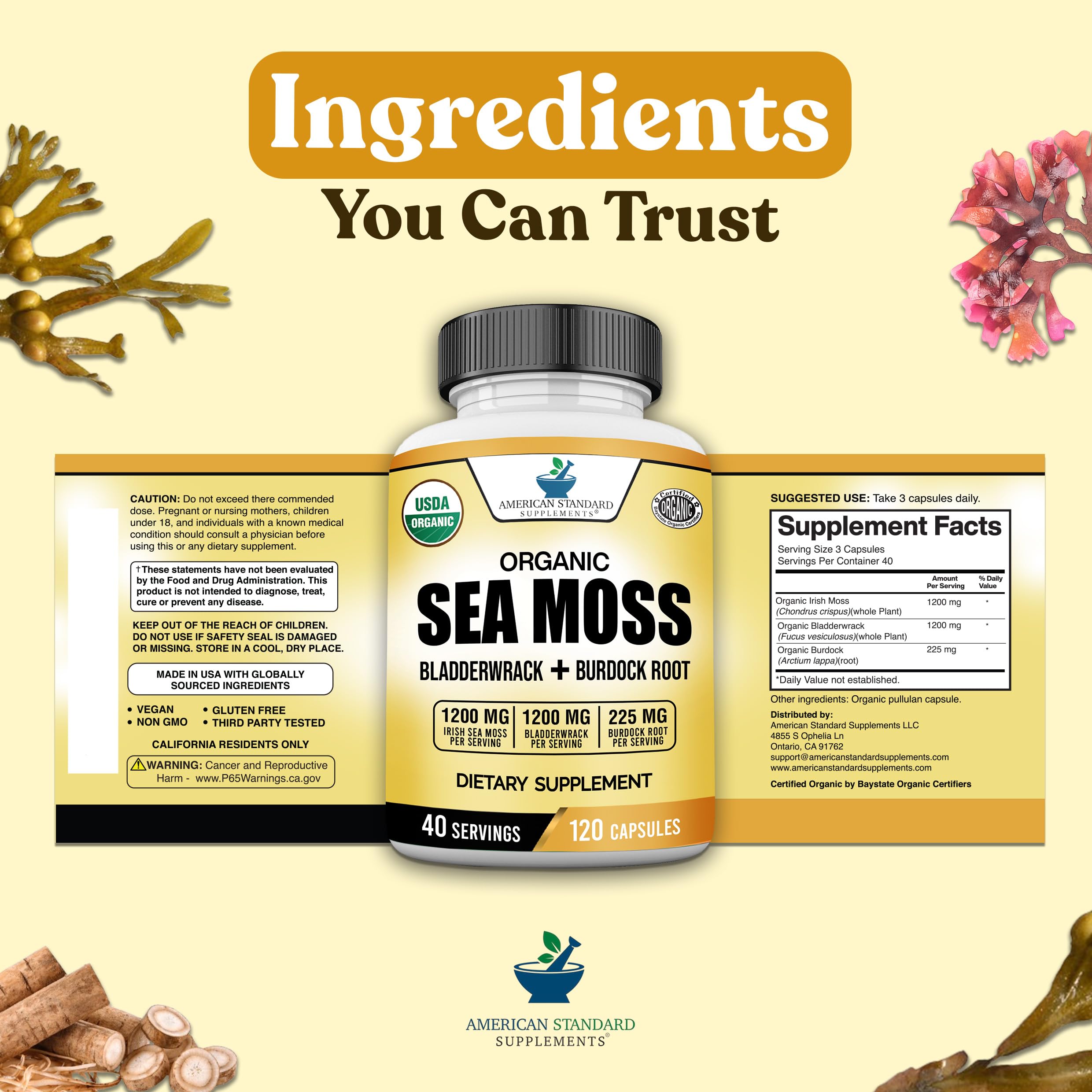 American Standard Supplements producto en mesa de cocina estilo de vida saludable