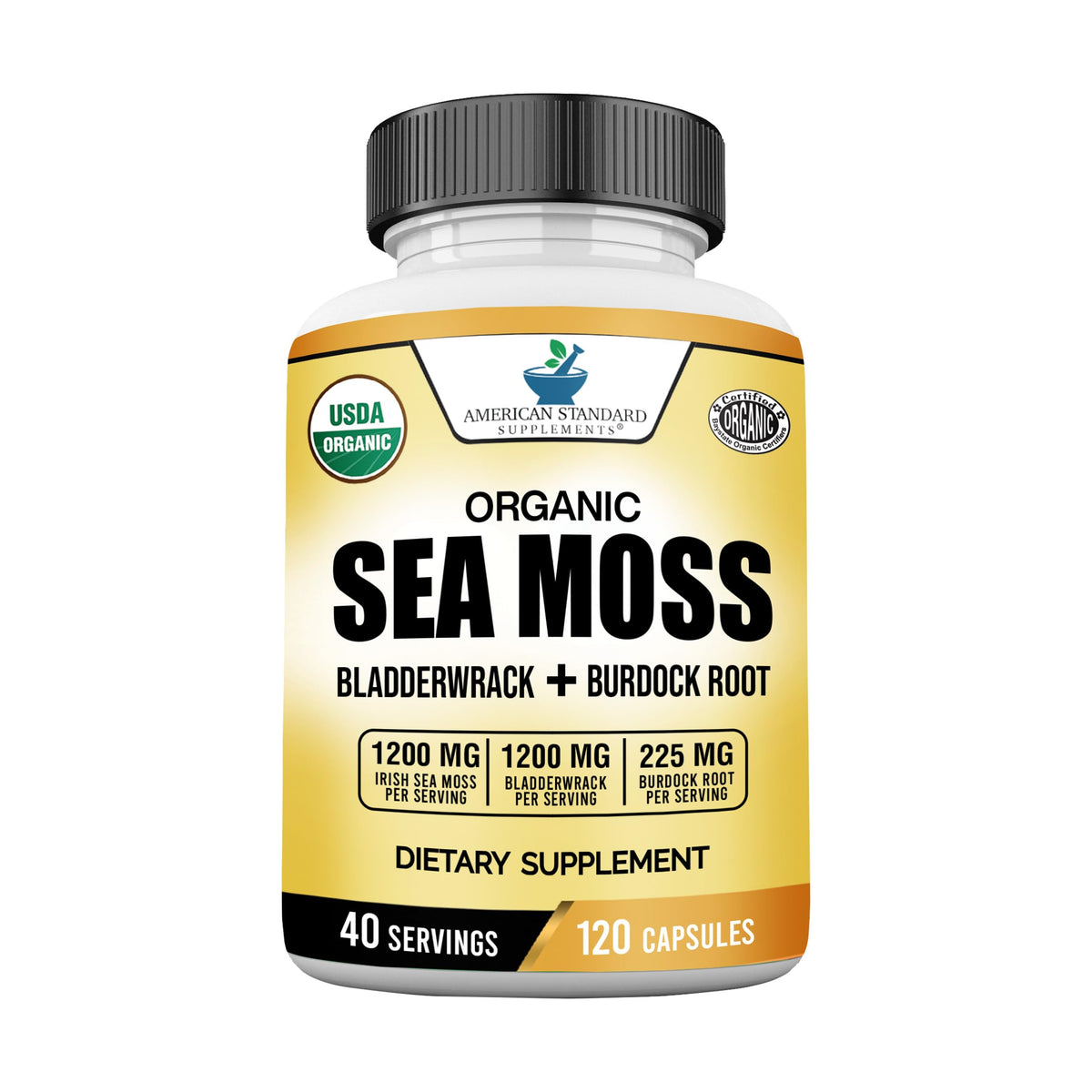 American Standard Supplements frasco frontal mostrando 120 cápsulas y etiqueta clara
