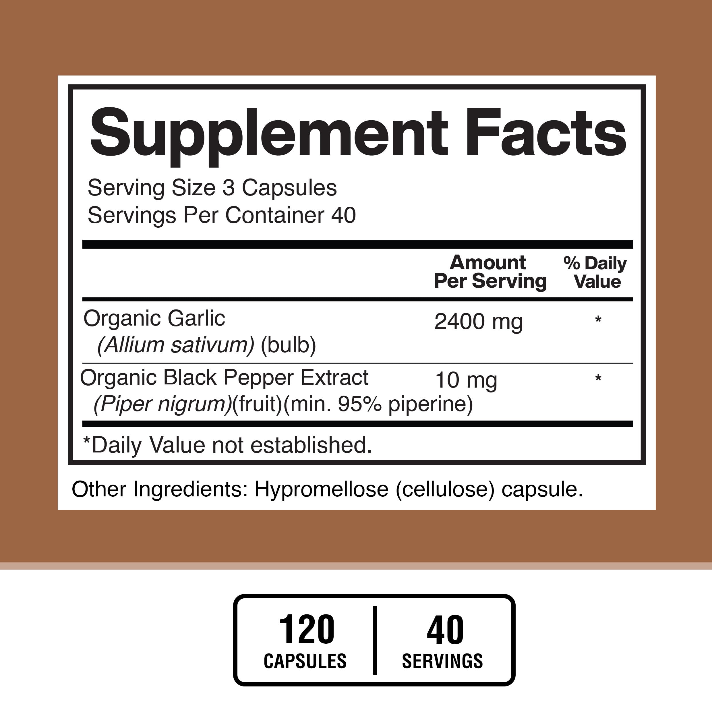 American Standard Supplements polvo de ajo, visual de concentración