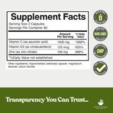American Standard Supplements dos cápsulas en mano para demostrar conveniencia diaria