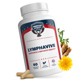 AMERICAN VITALITY frasco LymphaVive al frente mostrando diseño y beneficios
