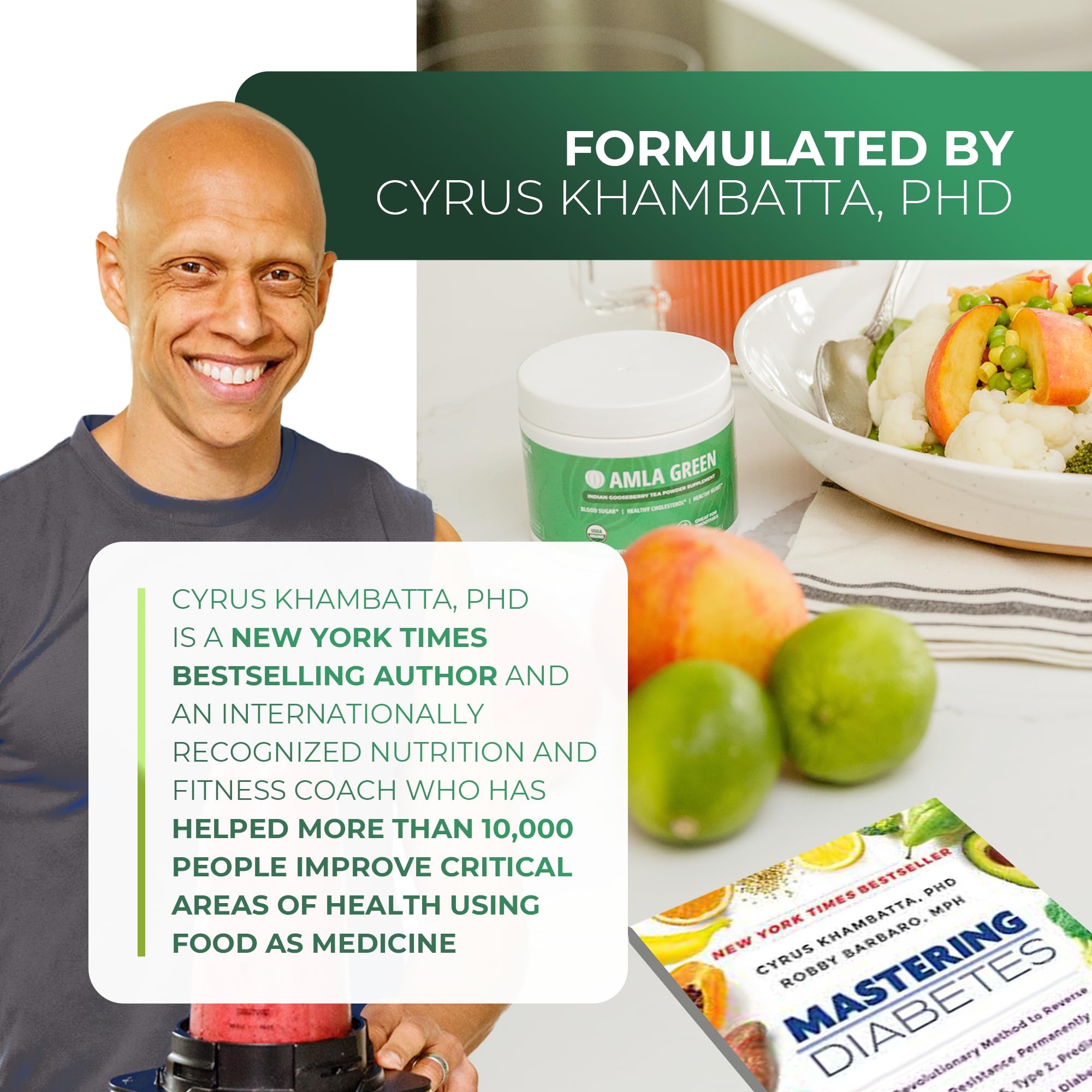 Amla Green batido servido en vaso, mezcla sabrosa y nutritiva