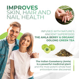 Amla Green cucharada con porción, control de dosis y conveniencia