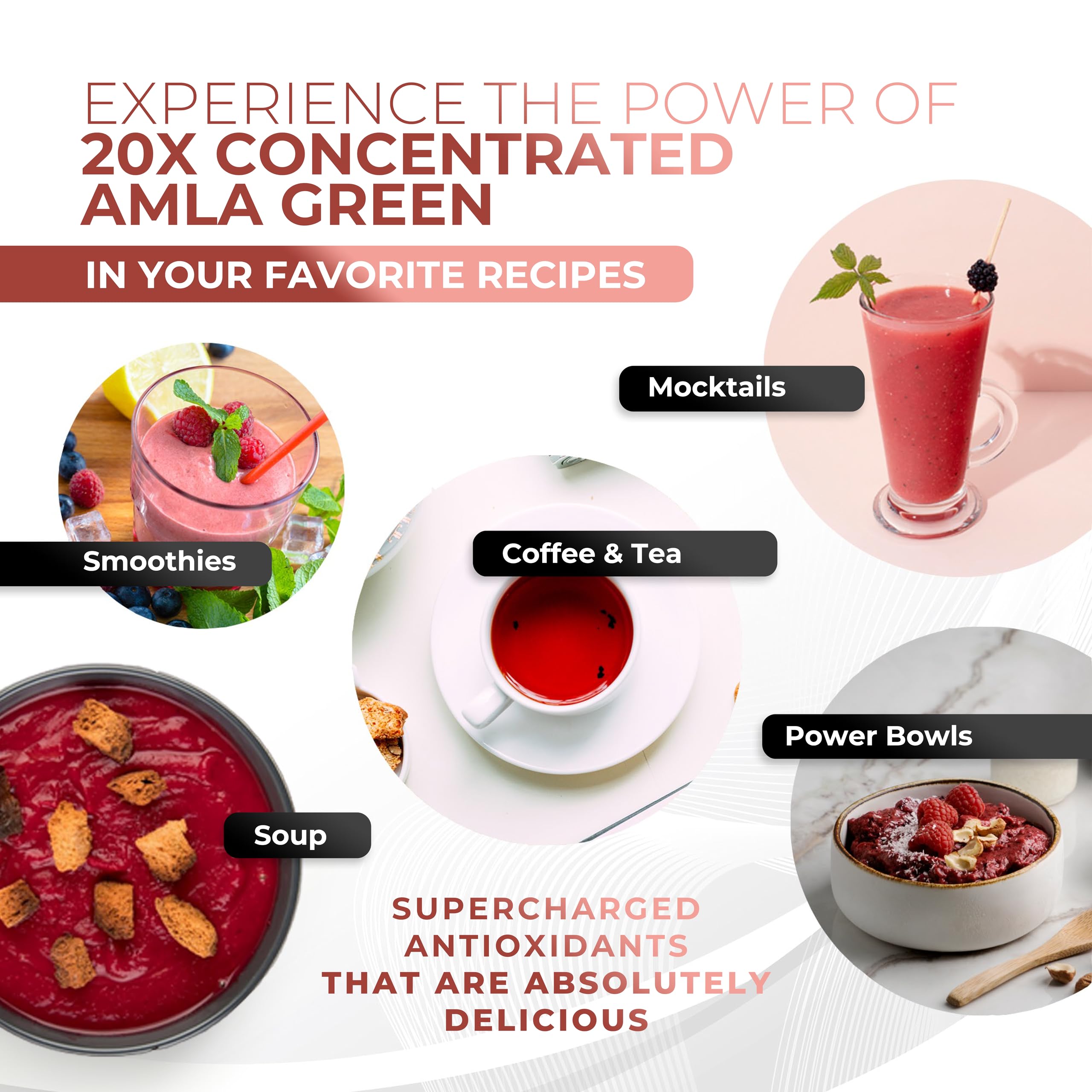 Etiqueta de Amla Green con lista de ingredientes y certificaciones