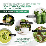 Amla Green etiqueta nutricional visible para ver ingredientes y claridad