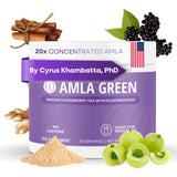 Amla Green frasco delantero mostrando el envase y beneficios diarios