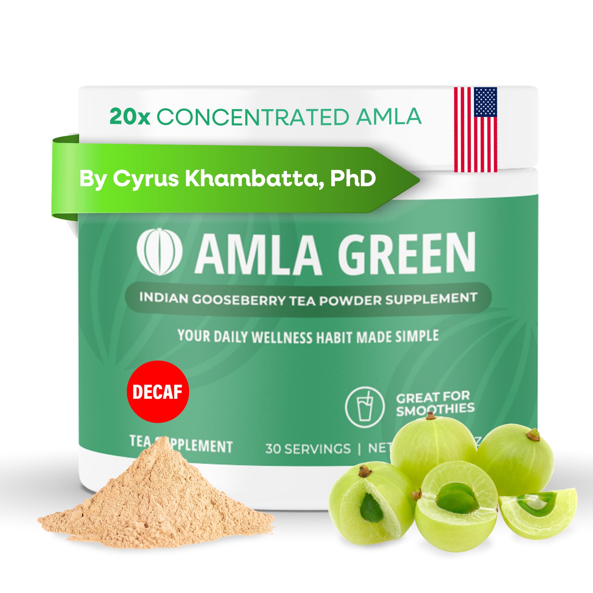 Amla Green envase frontal mostrando marca y diseño, fácil identificación