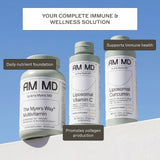 Amy Myers MD botella con ingredientes naturales sugiriendo formulación limpia y AIP friendly