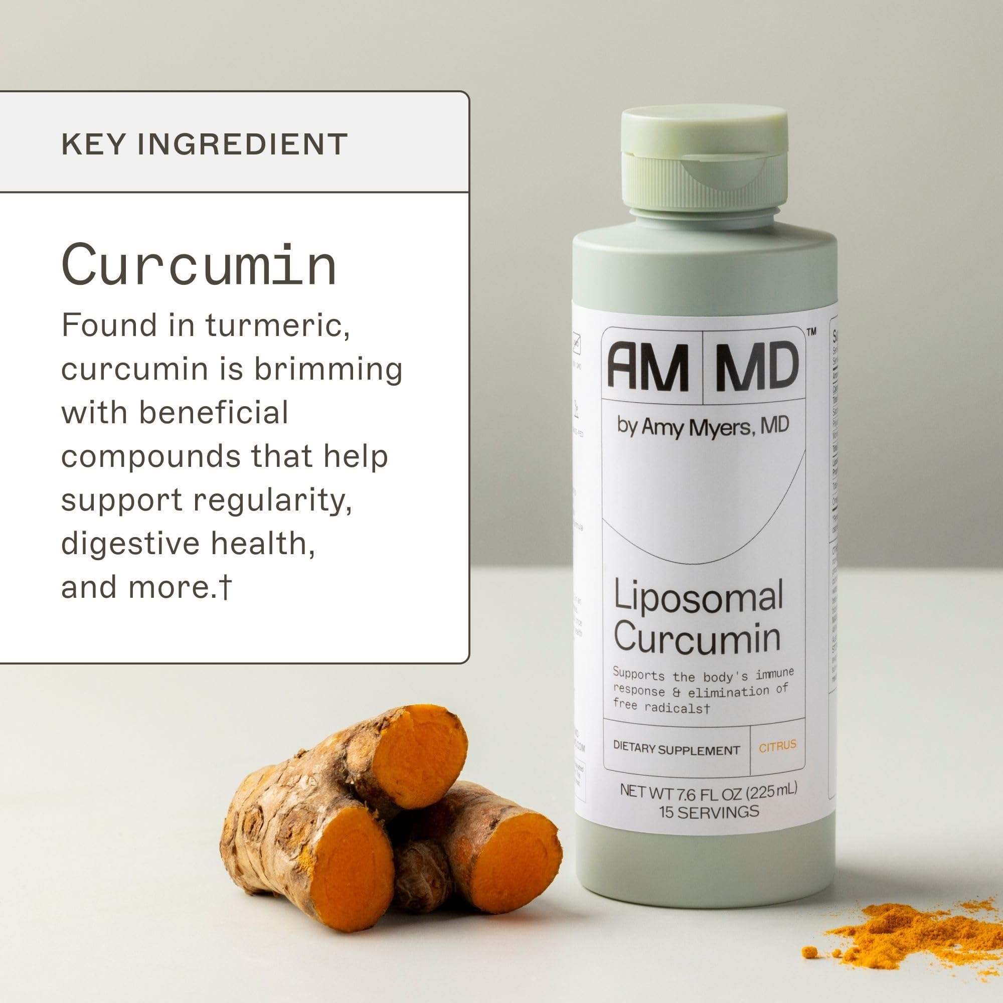 Amy Myers MD etiqueta en primer plano destacando formulación sin gluten y pruebas de terceros