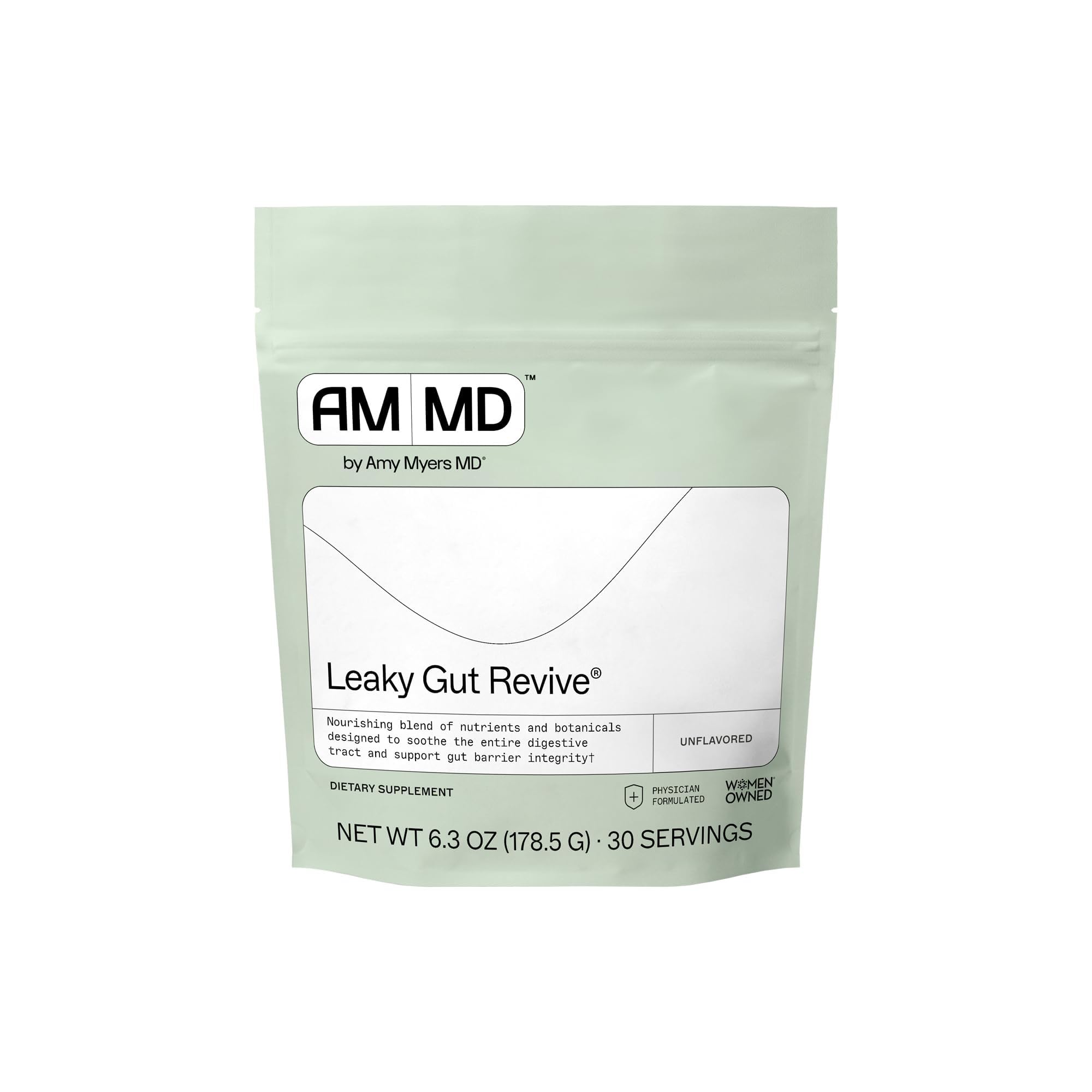 Amy Myers MD envase frontal mostrando la marca y beneficio digestivo