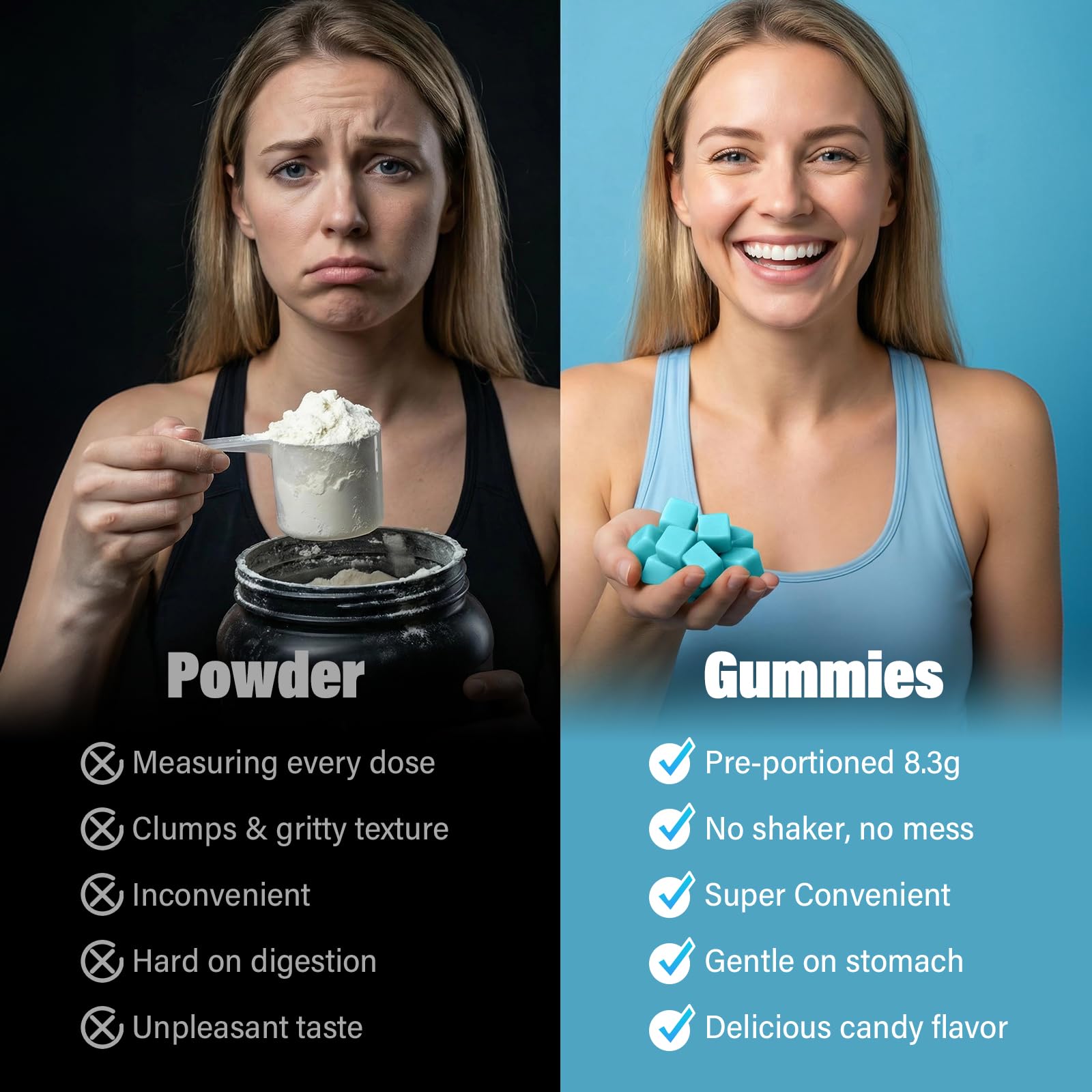 AMZXO gominolas junto a moneda para comparar tamaño y portabilidad