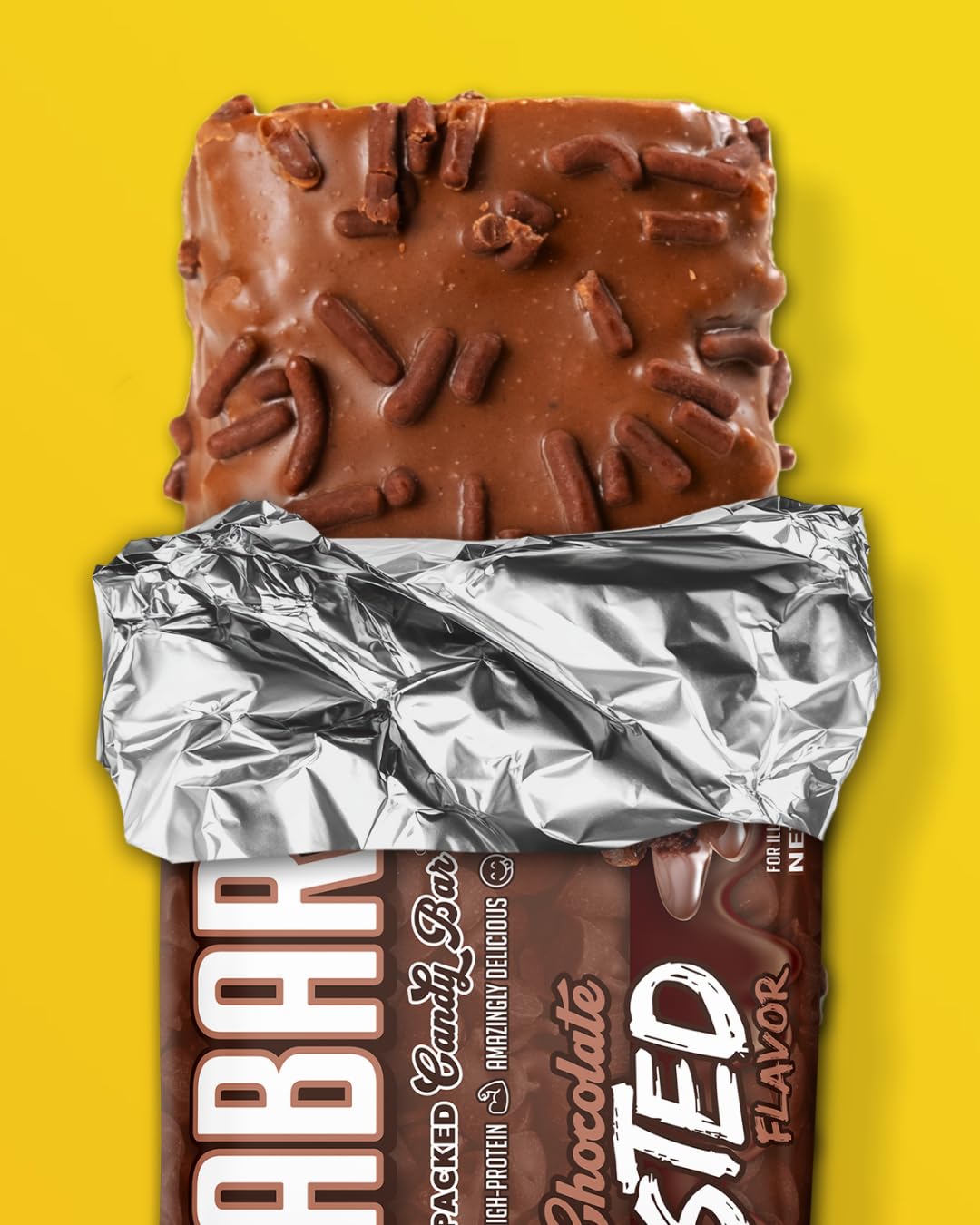 FINAL BOSS PERFORMANCE ANABAR primer plano de cobertura de chocolate auténtico y brillo
