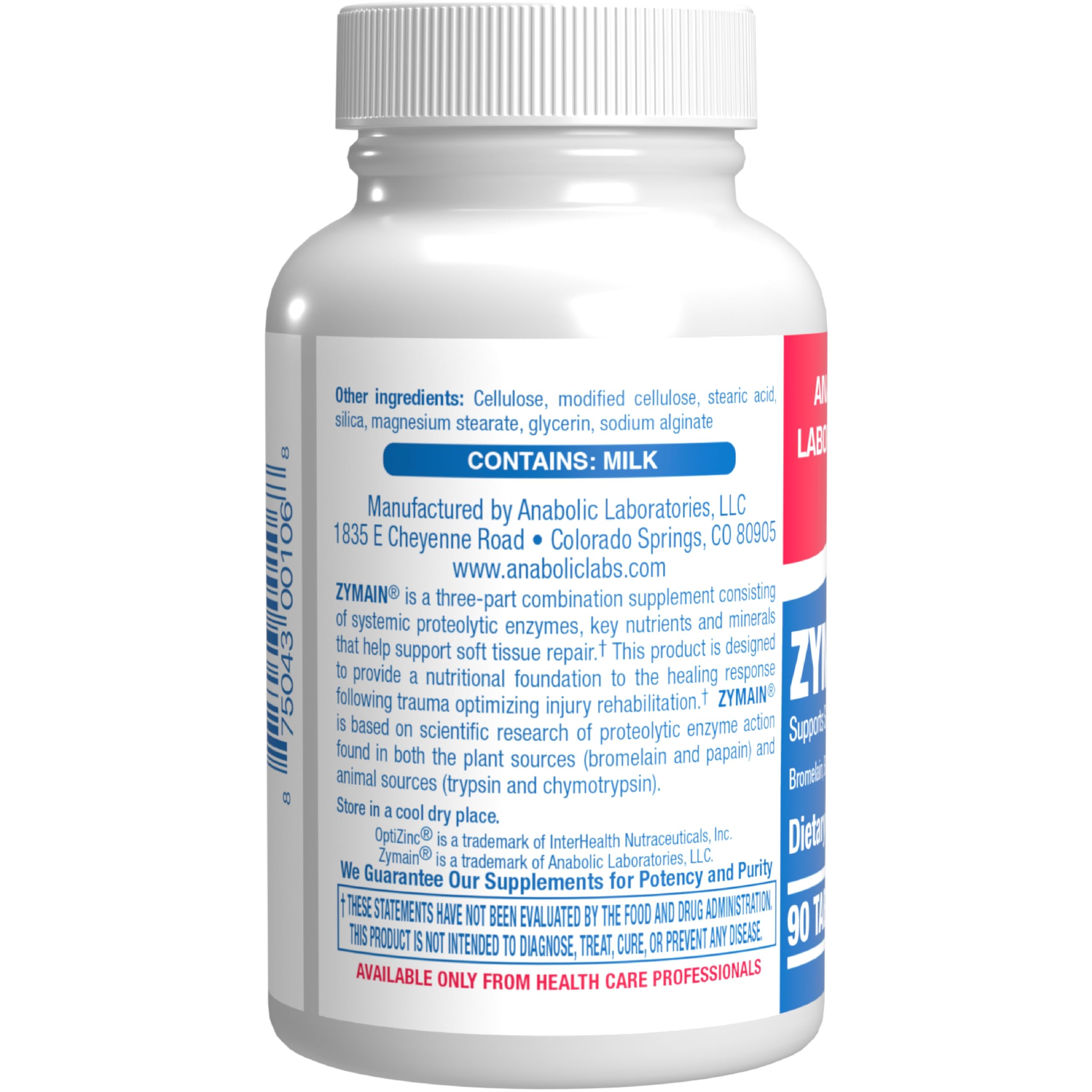 Anabolic Laboratories lista de ingredientes en el envase detallando componentes clave