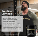 Anabolic Warfare creatine carnage etiqueta con información de ingredientes clara