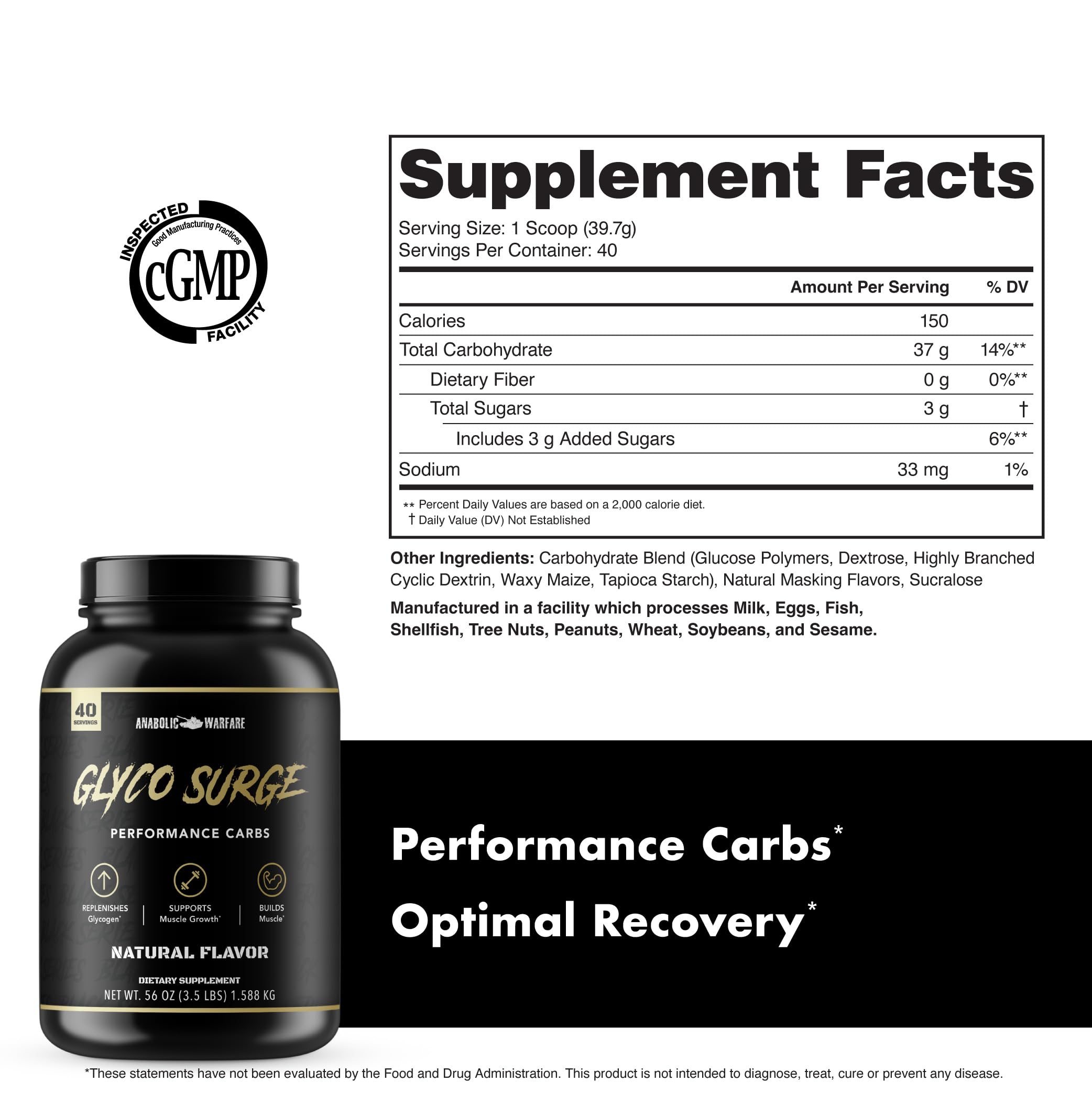 Anabolic Warfare cucharada con 37 g de polvo por servicio, dosificación precisa