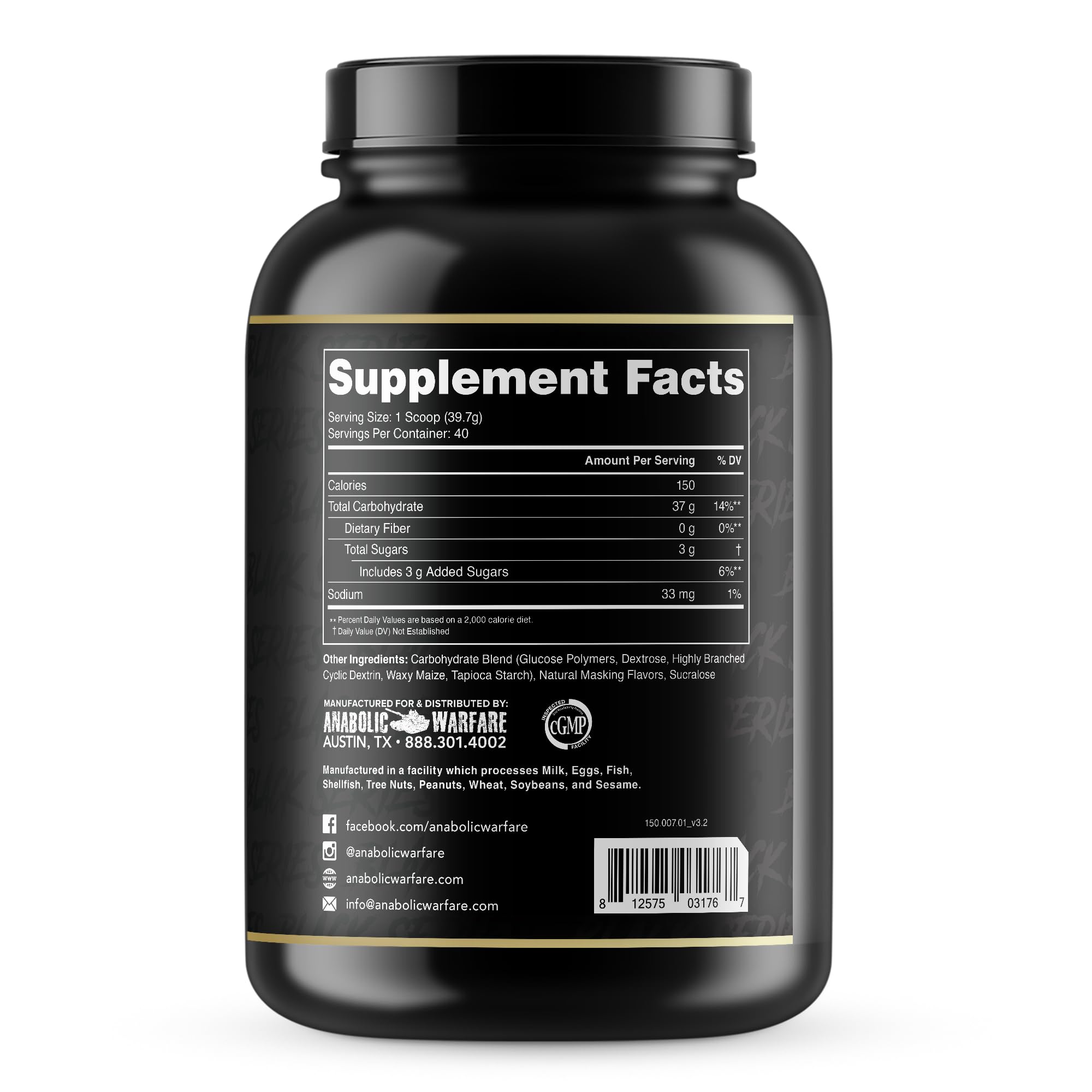 Anabolic Warfare vaso con Glyco Surge mezclado listo para beber, energía inmediata