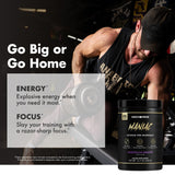 Anabolic Warfare maniaco packaging nutricional lateral con información de uso segura