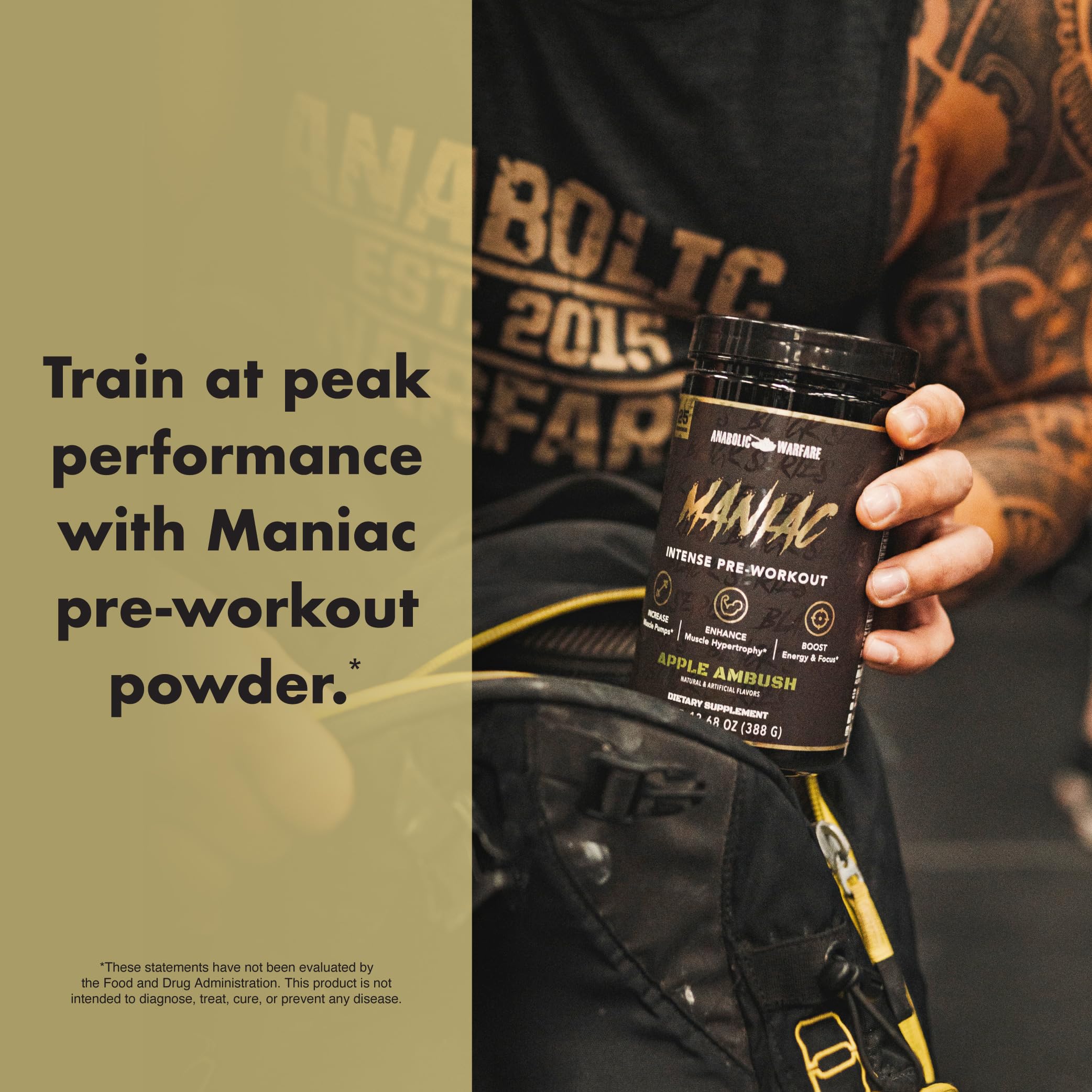 Anabolic Warfare Maniac sabor Guerilla Grape botella y polvo con sabor afrutado