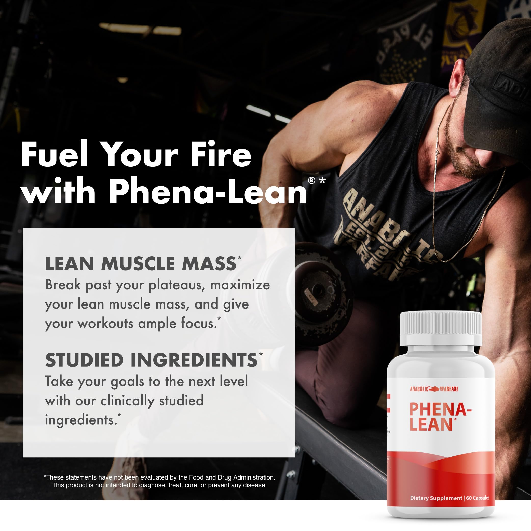 Anabolic Warfare Phena-Lean en entorno de estilo de vida saludable y enfoque