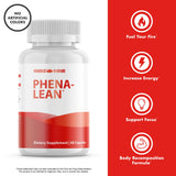 Anabolic Warfare detalle de la textura de la cápsula Phena-Lean para confianza